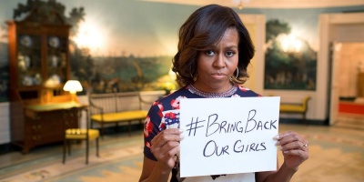 Michelle Obama saying #BringBackOurGirls